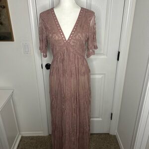 Pinkblush Lace Maxi Dress in Dusty Pink